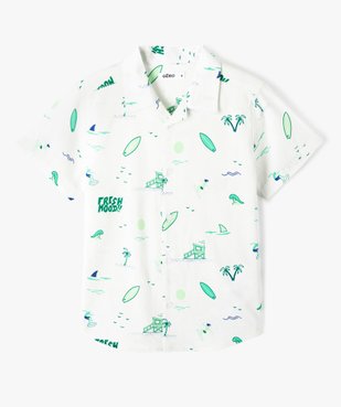 Chemise garçon à manches courtes à motifs surf vue1 - GEMO (ENFANT) - GEMO