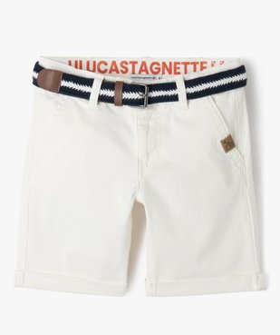 Bermuda chino avec ceinture tressée garçon - LuluCastagnette vue1 - LULUCASTAGNETTE - GEMO