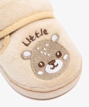 Chaussons bébé garçon à scratch petit ourson vue6 - GEMO 4G BEBE - GEMO