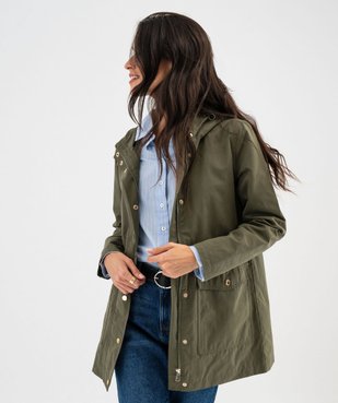 Parka à capuche avec boutons métalliques femme vue1 - GEMO(FEMME PAP) - GEMO