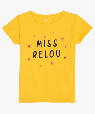 Tee-shirt fille avec motif pailleté sur l’avant vue1 - GEMO (ENFANT) - GEMO