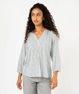 Blouse fluide imprimée à manches 3/4 femme vue1 - GEMO 4G FEMME - GEMO