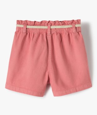 Short fille large à taille froncée et ceinture pailletée vue4 - GEMO (ENFANT) - GEMO