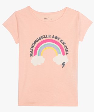 Tee-shirt fille à manches courtes imprimé fantaisie vue1 - GEMO (ENFANT) - GEMO