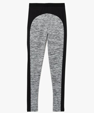 Legging de sport effet chiné à bande latérale contrastante vue2 - GEMO (JUNIOR) - GEMO