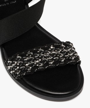 Sandales femme casual à talon plat et brides élastiques à enfiler vue6 - GEMO (CASUAL) - GEMO