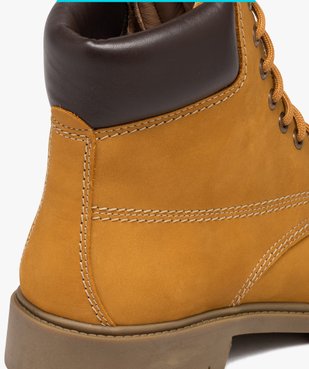 Boots homme dessus en cuir suédé uni et col matelassé vue6 - GEMO (CASUAL) - GEMO