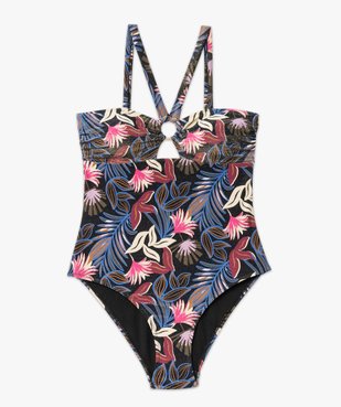 Maillot de bain une pièce à motifs fleuris à bretelles multipositions femme vue5 - GEMO 4G FEMME - GEMO