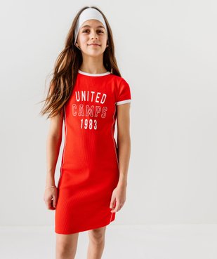 Robe à manches courtes en maille côtelée fille - Camps United vue6 - CAMPS - GEMO