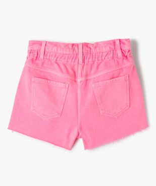 Short en jean fille taille haute et coloris unique vue3 - GEMO (JUNIOR) - GEMO