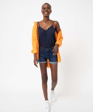 Short femme en jean avec revers cousus vue12 - GEMO 4G FEMME - GEMO