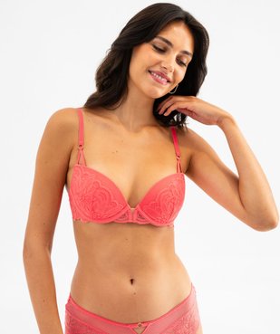 Soutien-gorge push-up en dentelle vue1 - GEMO(HOMWR FEM) - GEMO