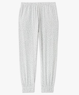 Pantalon de pyjama imprimé avec bas élastiqué femme vue8 - GEMO 4G FEMME - GEMO