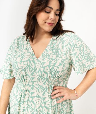 Robe à manches courtes à motifs fleuris femme grande taille vue2 - GEMO 4G GT - GEMO