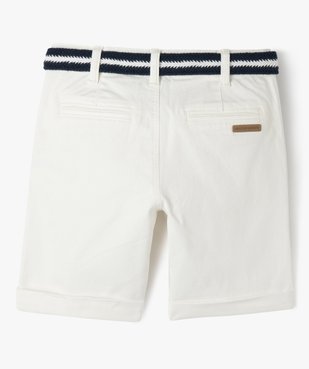 Bermuda chino avec ceinture tressée garçon - LuluCastagnette vue3 - LULUCASTAGNETTE - GEMO