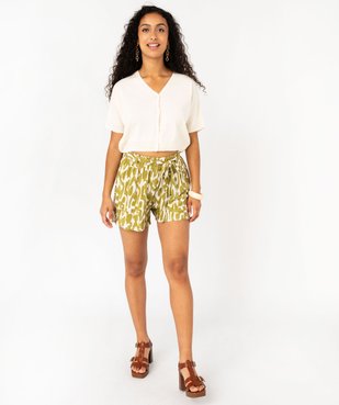 Short ample en maille froissée imprimée femme vue6 - GEMO(FEMME PAP) - GEMO