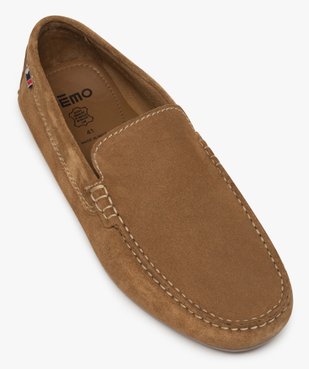 Mocassins homme unis dessus et intérieur cuir vue5 - GEMO (CASUAL) - GEMO