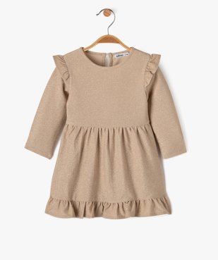 Robe à manches longues en maille pailletée bébé fille vue1 - GEMO(BEBE DEBT) - GEMO