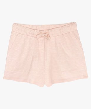 Short fille en coton souple à taille élastiquée vue1 - GEMO (JUNIOR) - GEMO