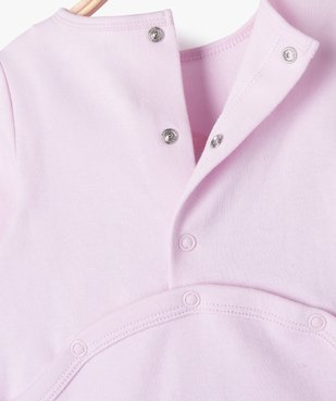 Pyjama dors-bien en coton avec motif pailleté bébé fille vue3 - GEMO 4G BEBE - GEMO