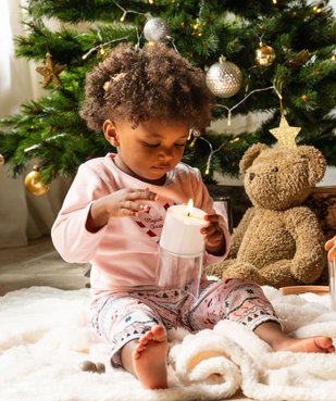 Pyjama de Noël en velours 2 pièces bébé fille vue5 - GEMO(BB COUCHE) - GEMO