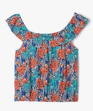 Blouse fluide imprimée à col Bardot volanté fille vue3 - GEMO 4G FILLE - GEMO