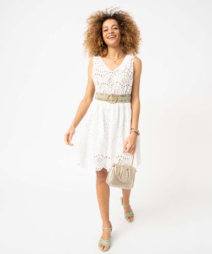 Robe femme en broderie anglaise sans manches vue1 - GEMO(FEMME PAP) - GEMO