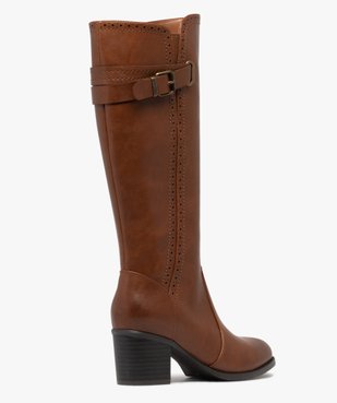 Bottes femme à talon carré avec zip et détails fleuris vue5 - GEMO(URBAIN) - GEMO