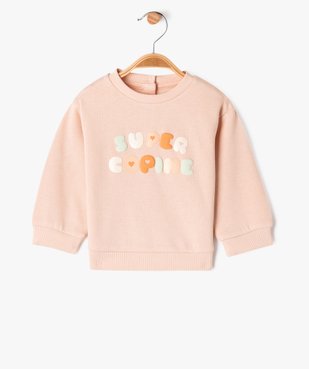 Sweat molletonné bébé fille avec motifs et message vue1 - GEMO 4G BEBE - GEMO