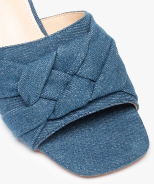 Mules femme à talon dessus tressé en denim vue7 - GEMO(URBAIN) - GEMO