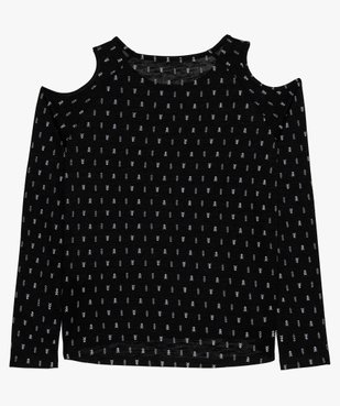 Pull fin fille à motifs avec épaules dénudées vue2 - GEMO (JUNIOR) - GEMO