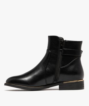 Bottines femme à zip avec semelle à liseré doré bout amande vue9 - GEMO (CASUAL) - GEMO