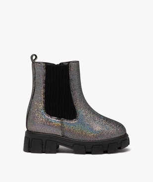 Boots fille style Chelsea à semelle crantée avec strass vue1 - GEMO (ENFANT) - GEMO