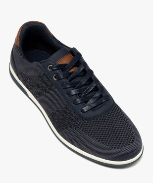 Baskets homme unies en mesh style casual à semelle contrastée vue5 - GEMO (CASUAL) - GEMO