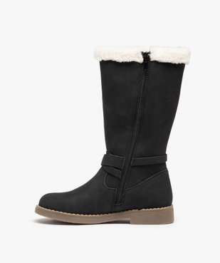 Bottes fille à talon plat et bordures en sherpa vue3 - GEMO (ENFANT) - GEMO