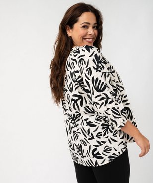 Blouse imprimée à manches 3/4 femme grande taille vue3 - GEMO 4G GT - GEMO