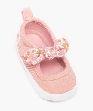 Chaussons de naissance bébé fille style babies en velours côtelé - LuluCastagnette vue5 - LULUCASTAGNETTE - GEMO