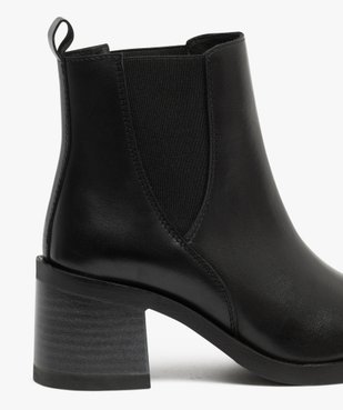 Bottines Chelsea en cuir à talon haut et large femme - Tanoo vue6 - TANEO - GEMO