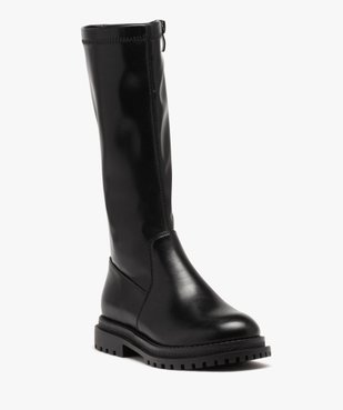 Boots fille montantes dessus uni à semelle crantée et à zip vue2 - GEMO (ENFANT) - GEMO