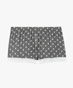 Short de pyjama en maille fluide avec bas en dentelle femme vue7 - GEMO 4G FEMME - GEMO