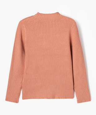 Pull en maille côtelée à col montant fille vue3 - GEMO (ENFANT) - GEMO