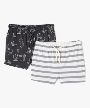 Short en jersey à taille élastiquée bébé garçon (lot de 2) vue1 - GEMO(BEBE DEBT) - GEMO