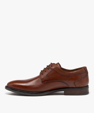 Derbies homme dessus en cuir uni à lacets ronds - Taneo vue4 - TANEO - GEMO