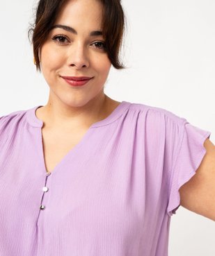 Blouse à manches courtes à volants femme grande taille vue2 - GEMO (G TAILLE) - GEMO