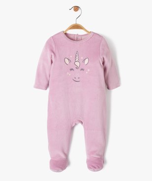 Pyjama en velours à pont-dos pressionné bébé vue1 - GEMO(BB COUCHE) - GEMO