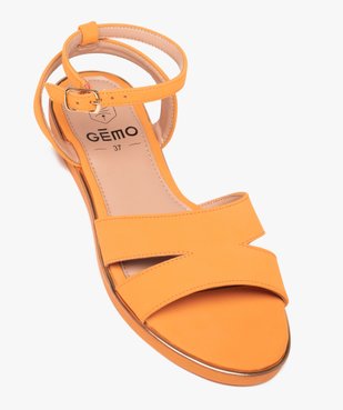 Sandales femme unies à talon plat et bride foulard vue5 - GEMO (CASUAL) - GEMO