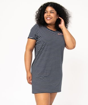 Chemise de nuit à manches courtes avec motifs femme grande taille vue2 - GEMO 4G FEMME - GEMO