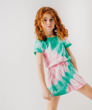 Combishort en coton effet tie and dye fille vue5 - GEMO (ENFANT) - GEMO