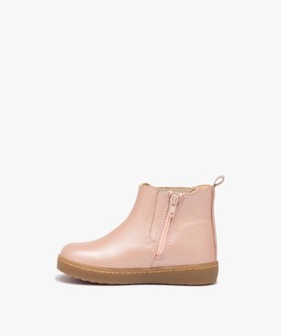 Boots fille en cuir uni style Chelsea - NA! vue3 - NA! - GEMO