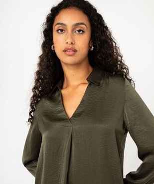 Blouse à manches longues en matière satinée femme vue2 - GEMO 4G FEMME - GEMO